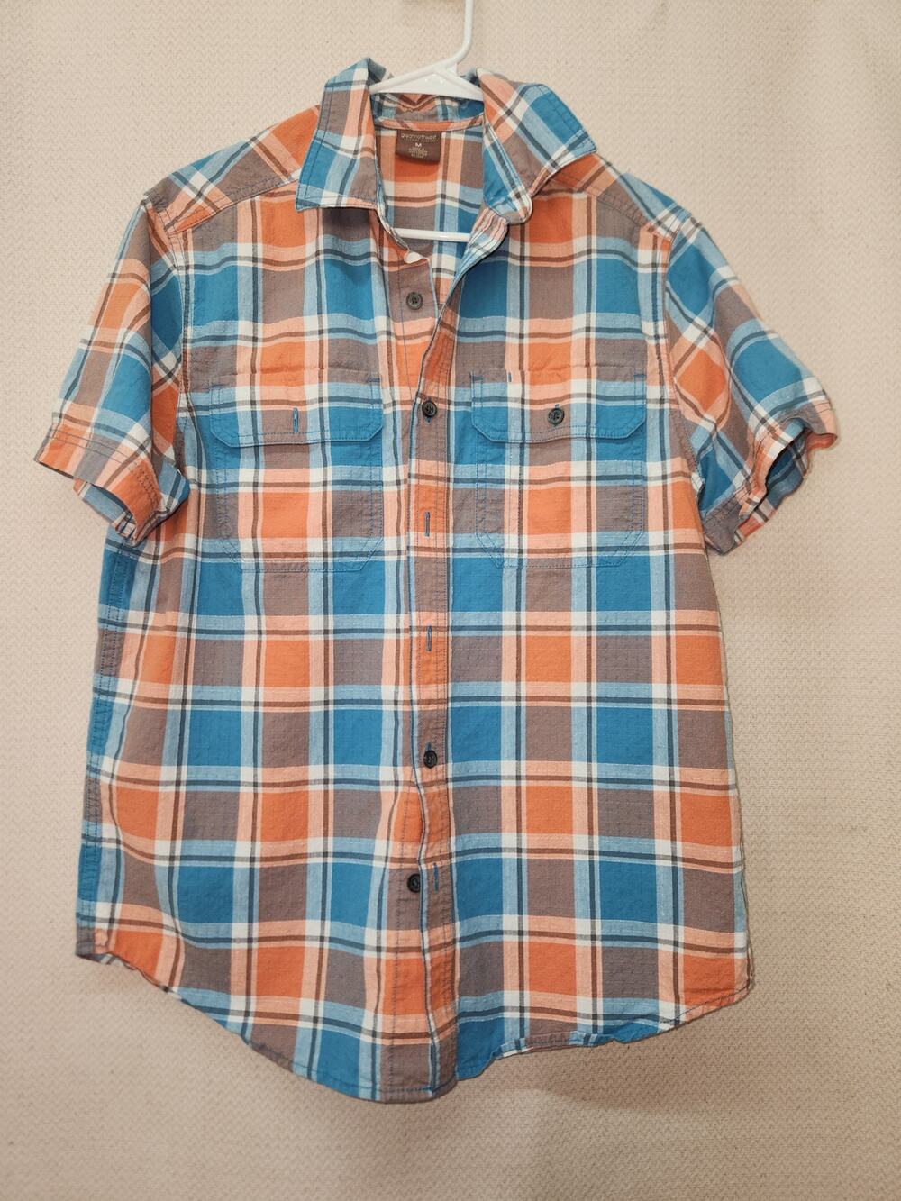 Great Northwest Orange and Blue Paid Button Down